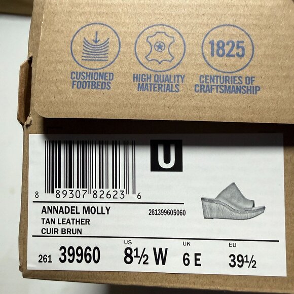 Clarks Women's Annadel Molly Tan Leather Women's Wedge Shoes Size 8.5 NEW - Picture 7 of 7